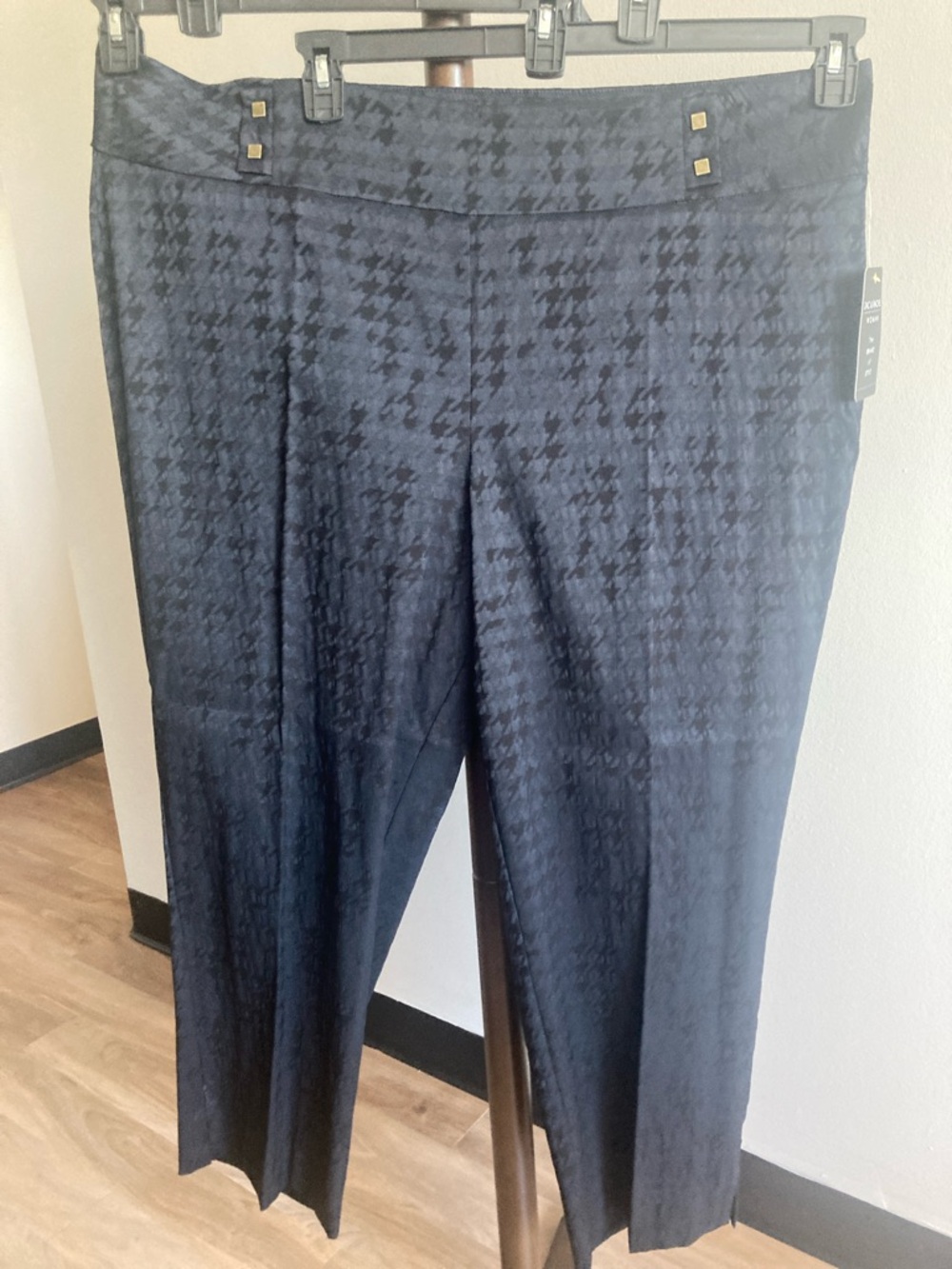 Zac & Rachel pull on pant navy blue & black print office 27 in inseam 22W - Picture 5 of 17